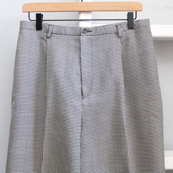 Pursuits ltd. Black & White Houndstooth High-Waisted Wool Trouser Pants Size 12 - Picture 3 of 6